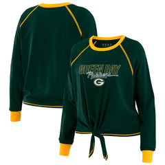 Green Bay Packers WEAR by Erin Andrews Women's Tie-Front Long Sleeve T-Shirt - Green cheap