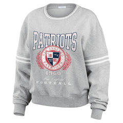 New England Patriots WEAR by Erin Andrews Women's Pullover Sweatshirt - Heather Gray cheap