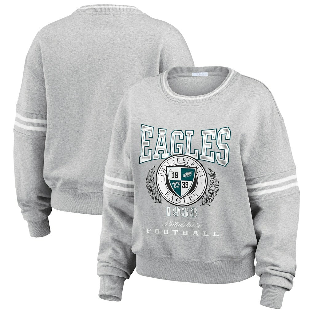 Philadelphia Eagles WEAR by Erin Andrews Women's Pullover Sweatshirt - Heather Gray discount