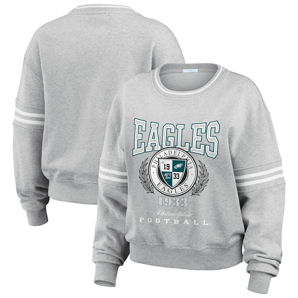 Philadelphia Eagles WEAR by Erin Andrews Women's Pullover Sweatshirt - Heather Gray discount