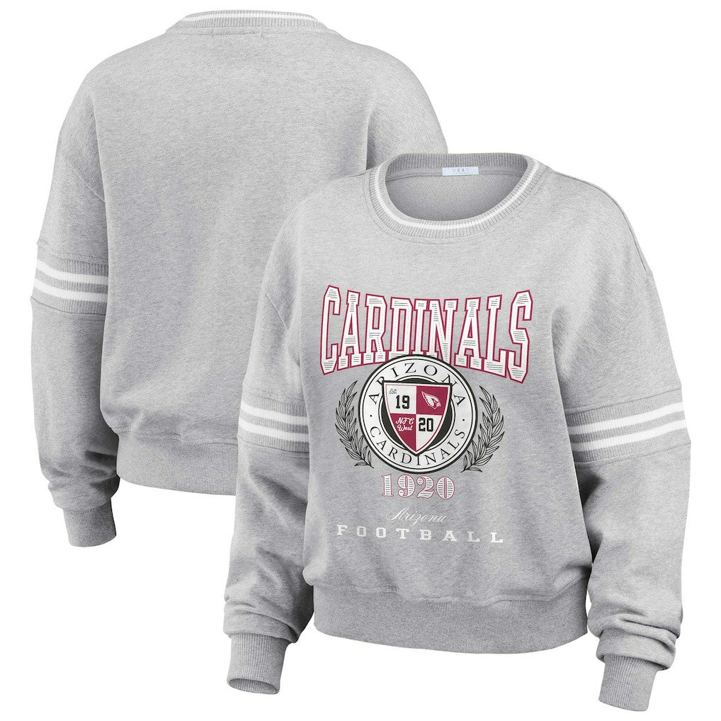 Arizona Cardinals WEAR by Erin Andrews Women's Cropped Pullover Sweatshirt - Heather Gray sale