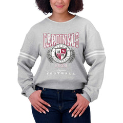 Arizona Cardinals WEAR by Erin Andrews Women's Cropped Pullover Sweatshirt - Heather Gray sale