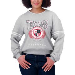 Houston Texans WEAR by Erin Andrews Women's Cropped Pullover Sweatshirt - Heather Gray for sale