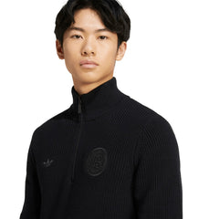 Germany National Team Originals 125th Anniversary Culturewear Half-Zip Rib-Knit Top - Black on sale