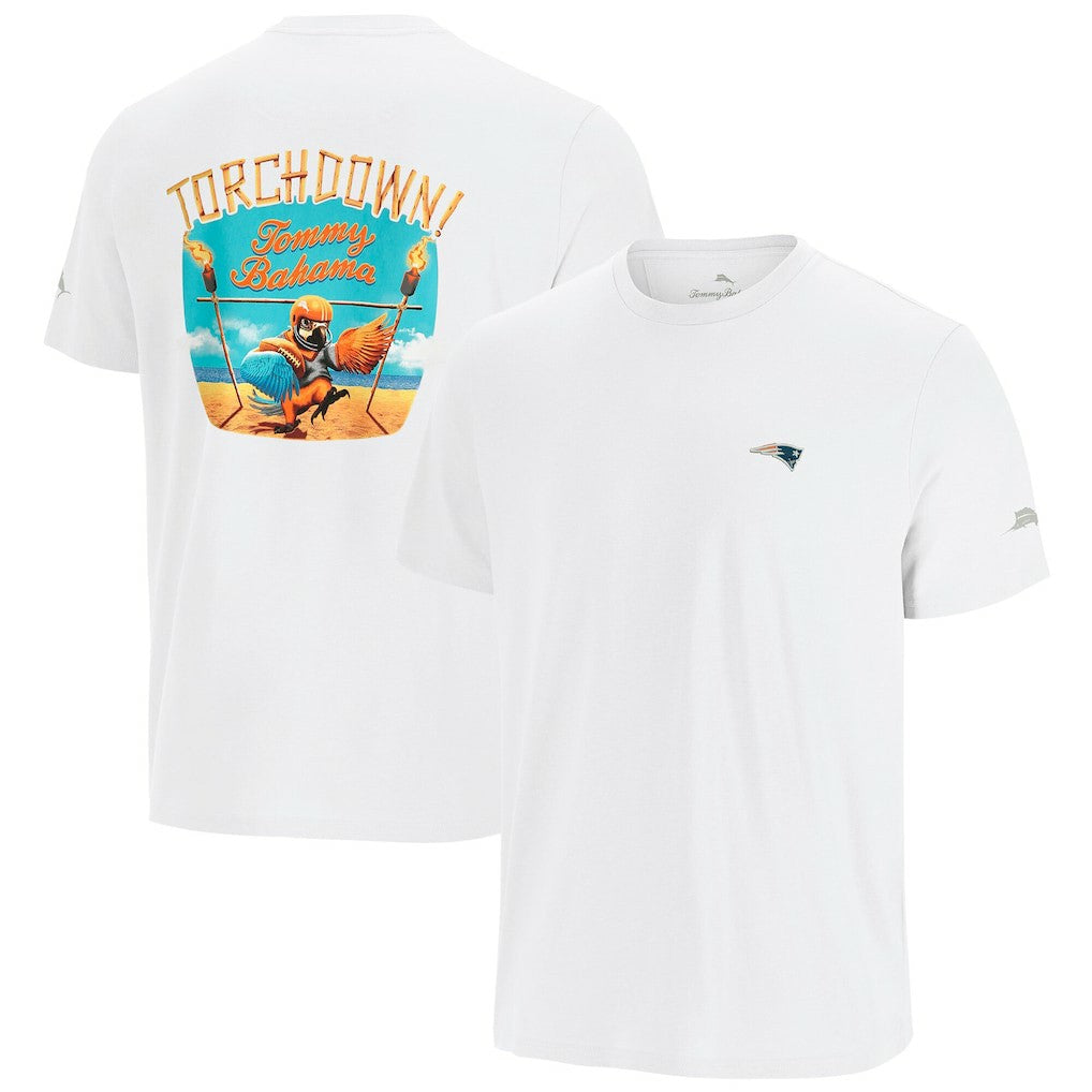 New England Patriots Sport Torchdown Graphic T-Shirt - White discount
