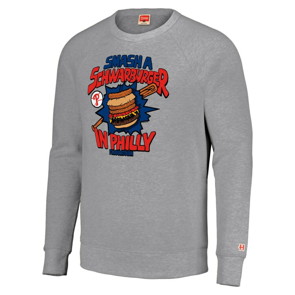 Philadelphia Phillies MLB x Guy Fieri’s Flavortown Unisex Tri-Blend Pullover Sweatshirt Gray
