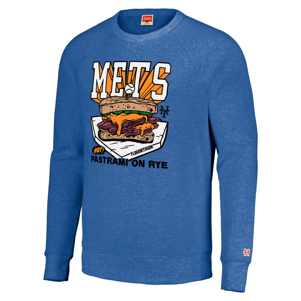 New York Mets MLB x Guy Fieri’s Flavortown Unisex Tri-Blend Pullover Sweatshirt Royal