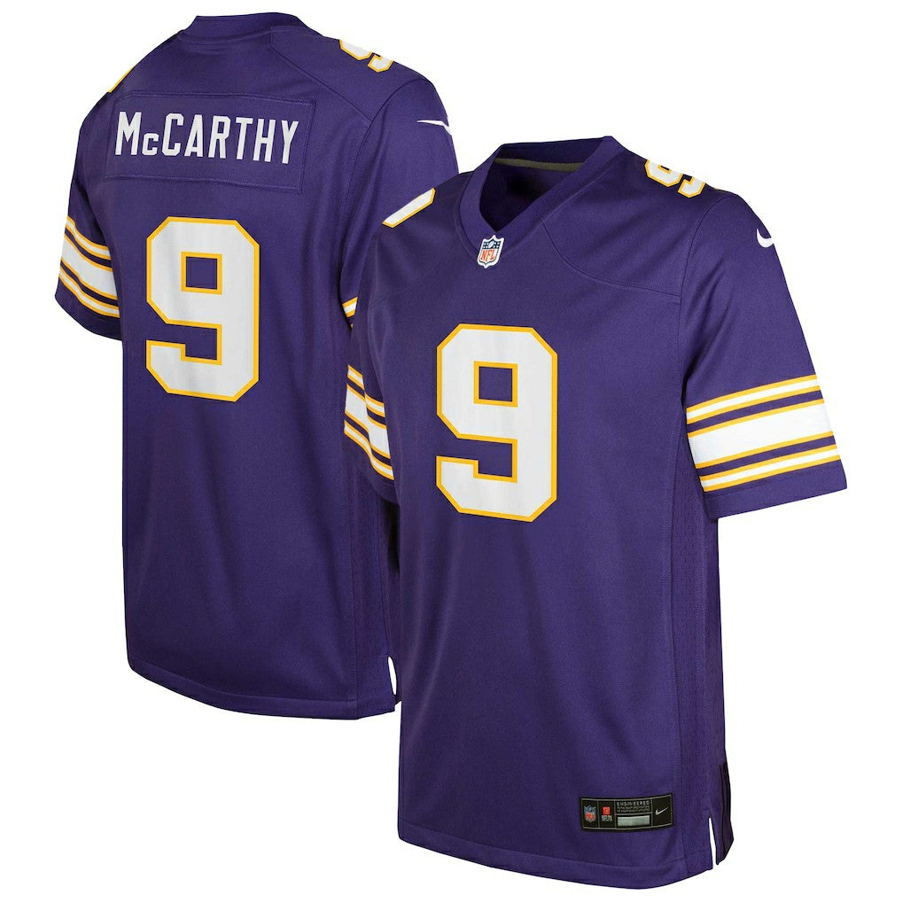 J.J. McCarthy Minnesota Vikings Youth Game Jersey - Purple sale