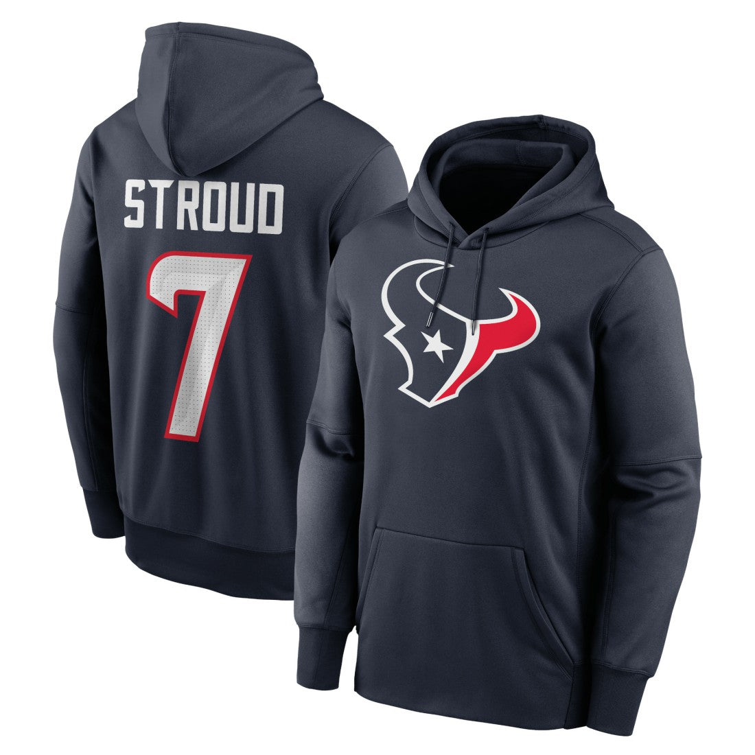 C.J. Stroud Houston Texans Player Name & Number Therma Hoodie - Navy outlet