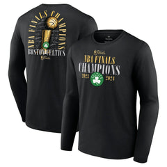 Boston Celtics 2024 NBA Finals Champions Fade Away Jumper Roster Signature Long Sleeve T-Shirt - Black outlet