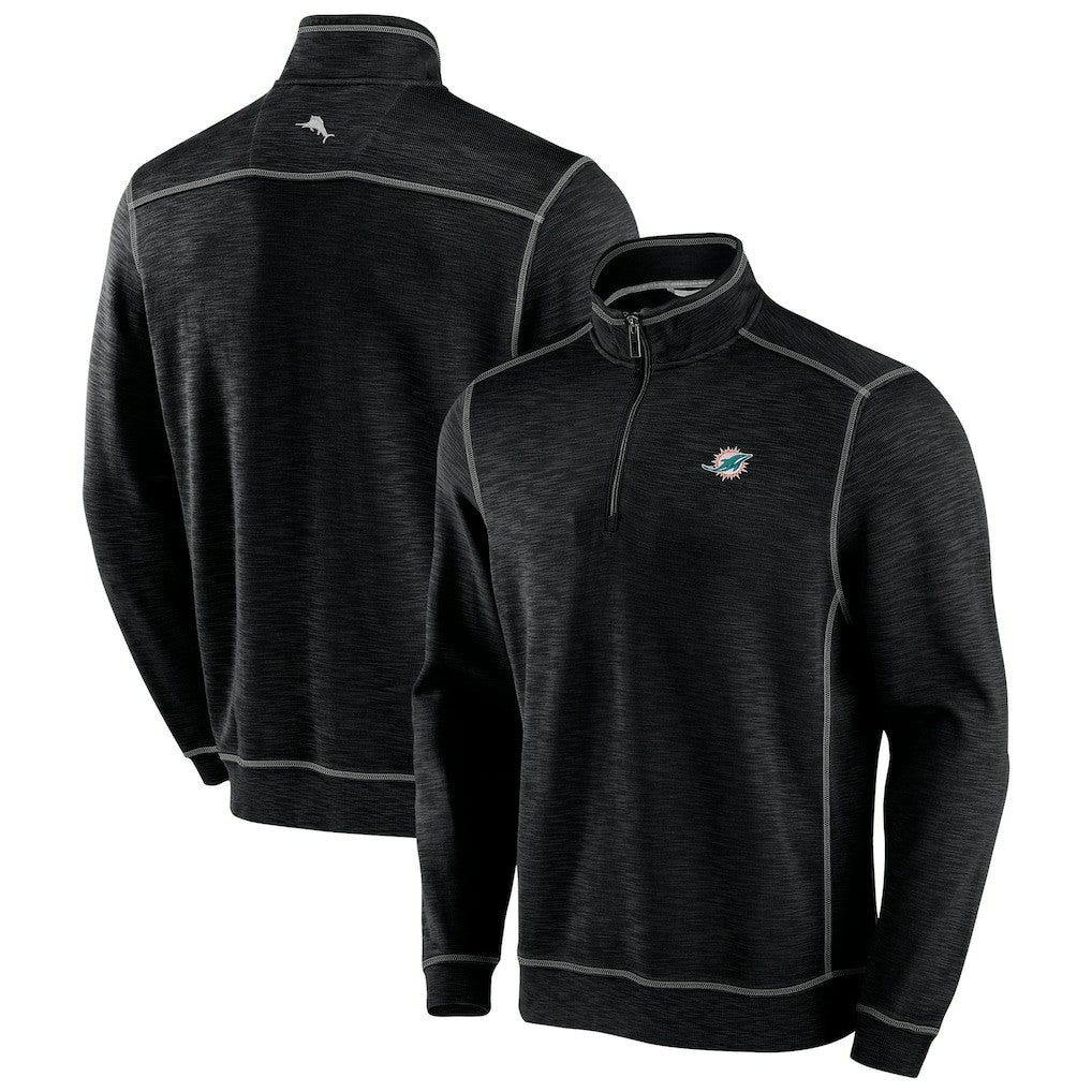 Miami Dolphins Tobago Bay Tri-Blend Half-Zip Sweatshirt - Black for sale