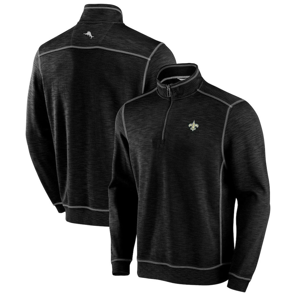 New Orleans Saints Tobago Bay Tri-Blend Half-Zip Sweatshirt - Black cheap