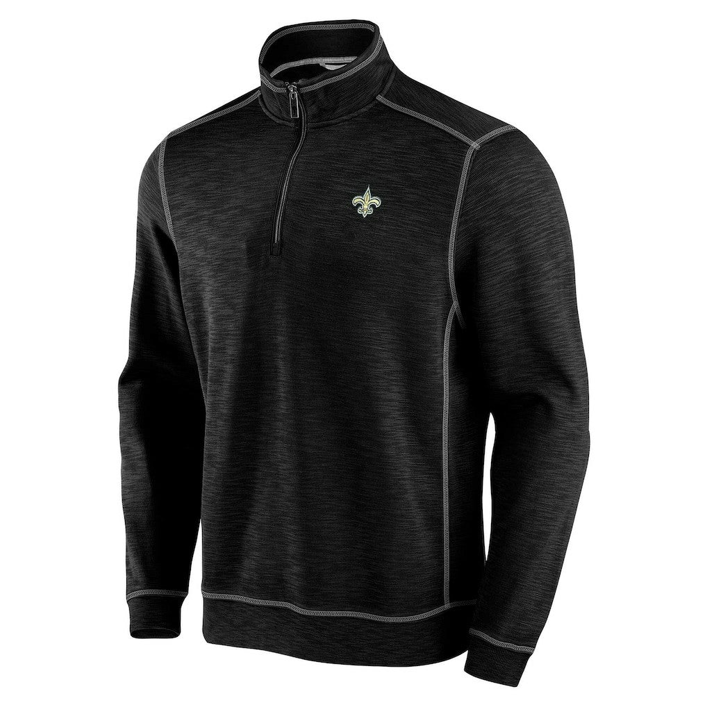 New Orleans Saints Tobago Bay Tri-Blend Half-Zip Sweatshirt - Black cheap