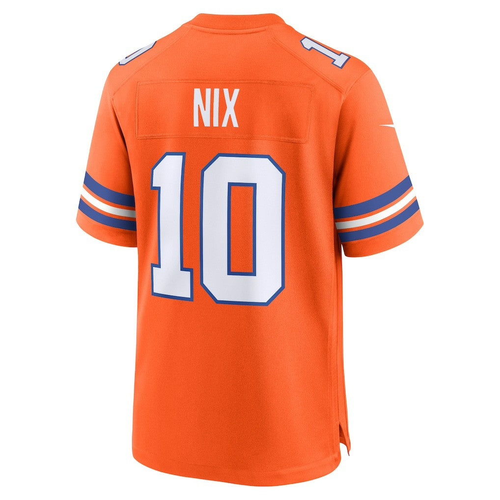Bo Nix Denver Broncos Mile High Collection 1977 Throwback Player Game Jersey - Orange cheap