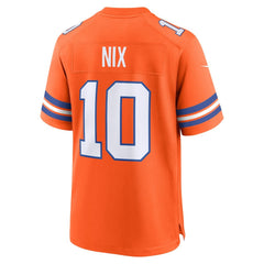 Bo Nix Denver Broncos Mile High Collection 1977 Throwback Player Game Jersey - Orange cheap