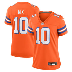 Bo Nix Denver Broncos Women's Mile High Collection 1977 Throwback Player Game Jersey - Orange cheap