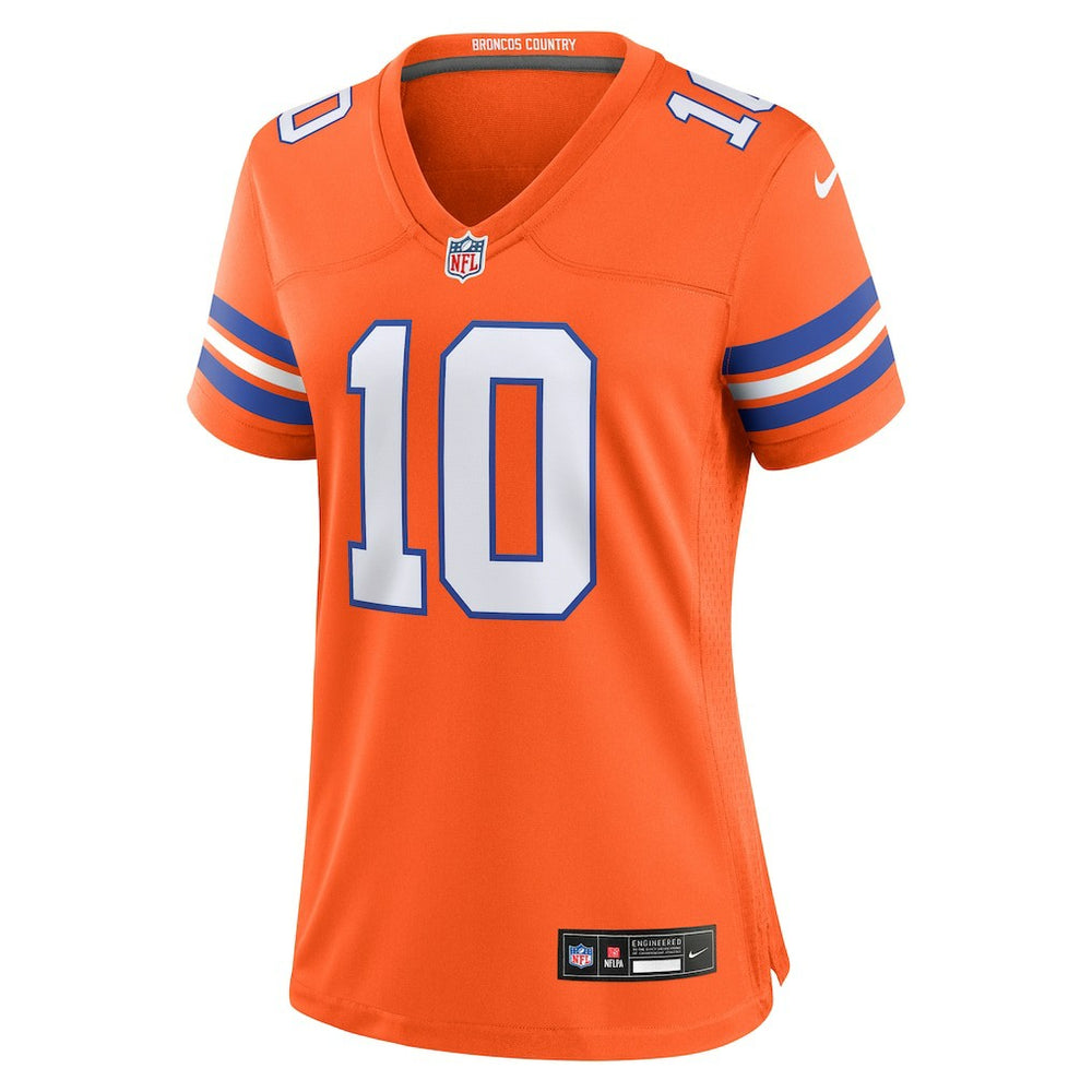 Bo Nix Denver Broncos Women's Mile High Collection 1977 Throwback Player Game Jersey - Orange cheap
