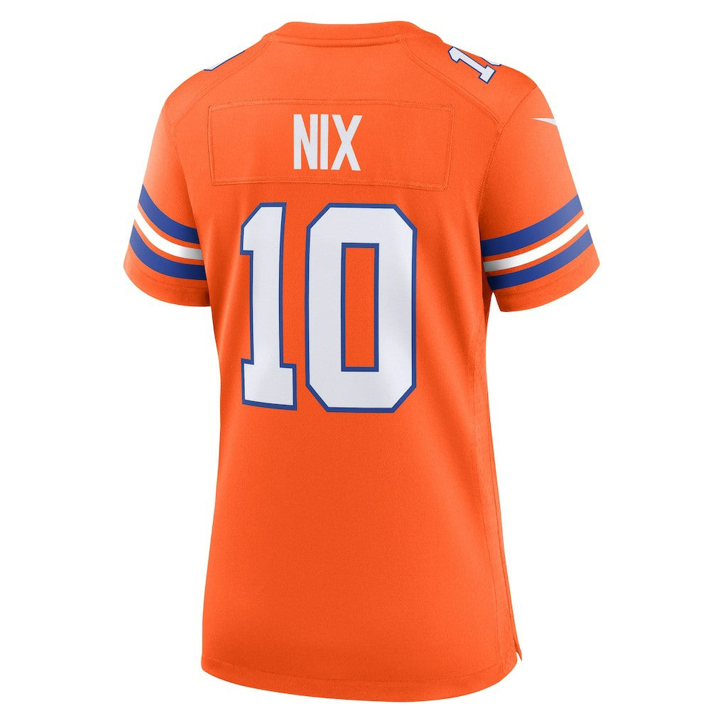 Bo Nix Denver Broncos Women's Mile High Collection 1977 Throwback Player Game Jersey - Orange cheap