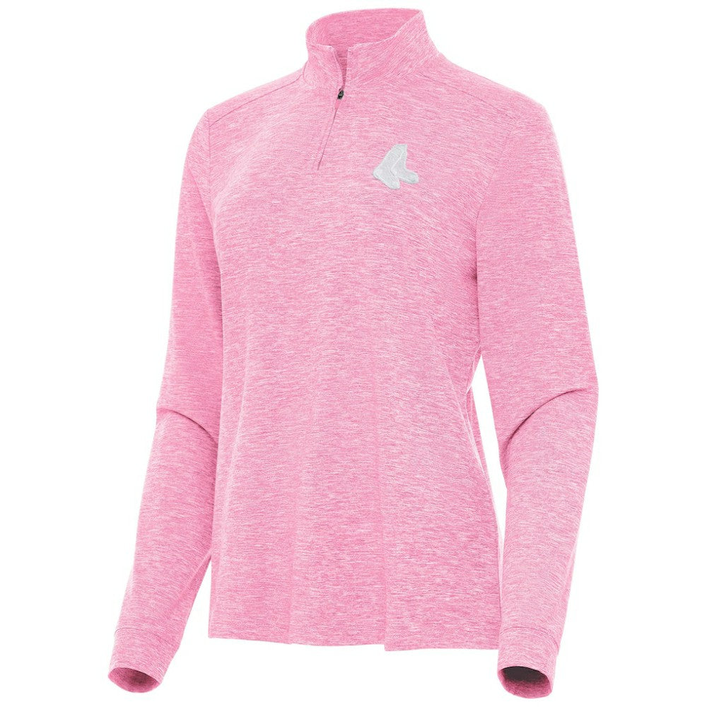 Boston Red Sox Antigua Women's Mentor Lightweight Mock Neck Quarter-Zip Top Pink