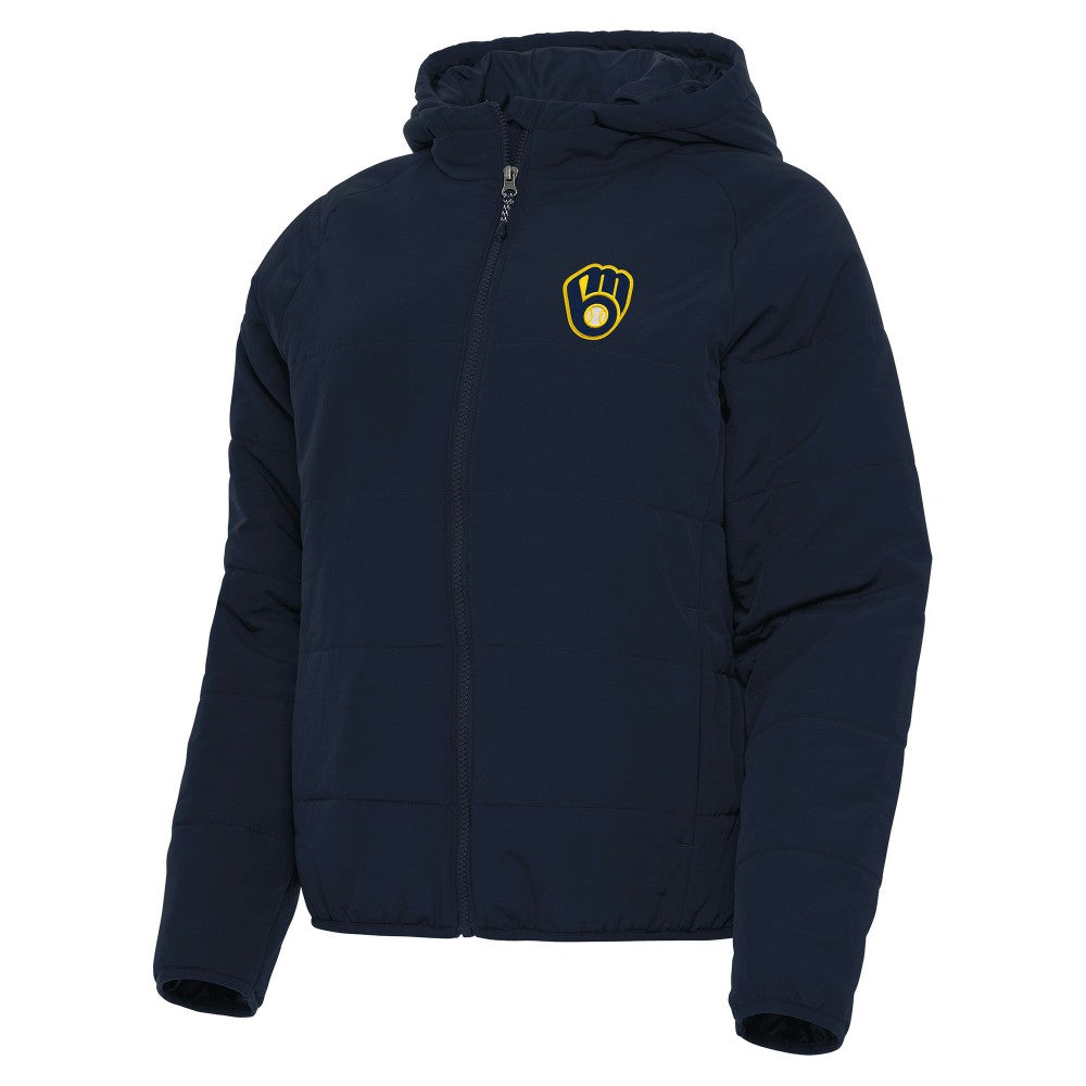 Milwaukee Brewers Antigua Women's Universe Full-Zip Hoodie Jacket Navy