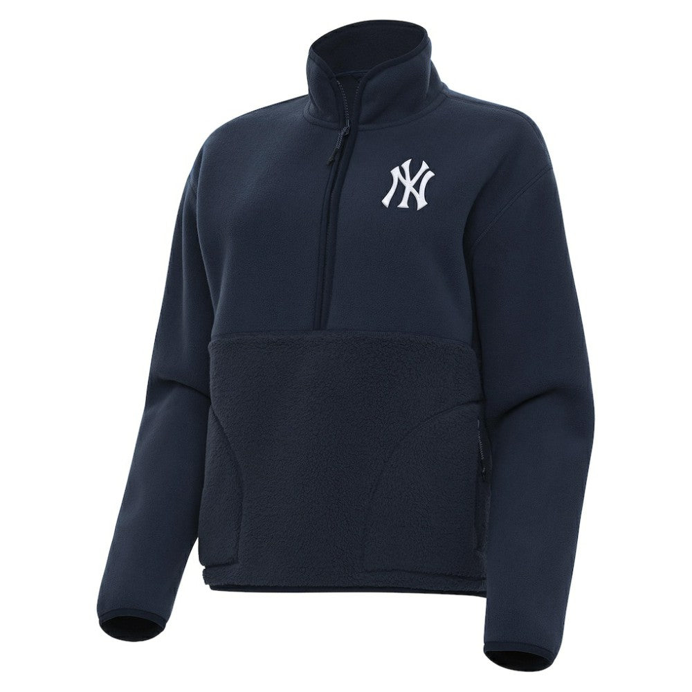 New York Yankees Antigua Women's Figure Half-Zip Sweatshirt Navy