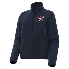 Washington Nationals Antigua Women's Figure Half-Zip Sweatshirt Navy
