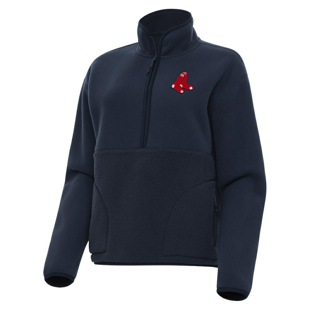 Boston Red Sox Antigua Women's Figure Half-Zip Sweatshirt Navy