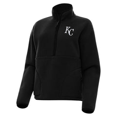 Kansas City Royals Antigua Women's Figure Half-Zip Sweatshirt Black