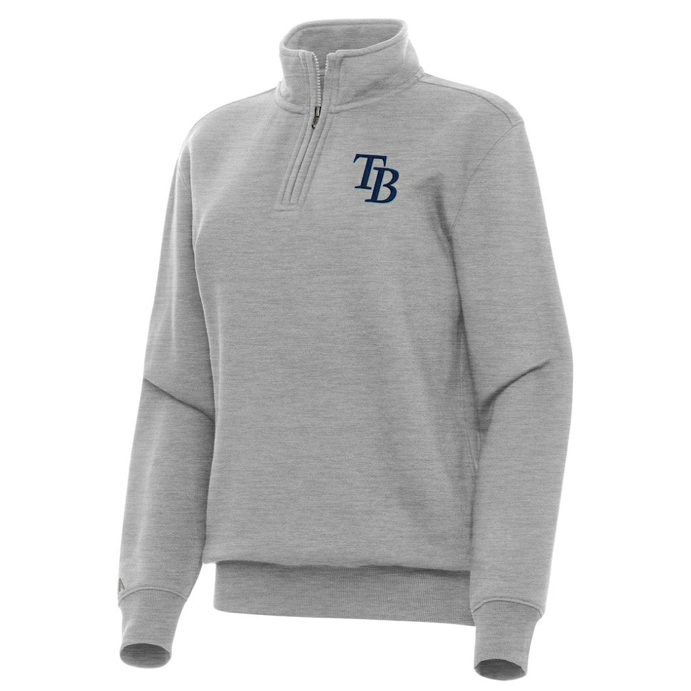 Tampa Bay Rays Antigua Women's Victory Quarter-Zip Sweatshirt Heather Gray