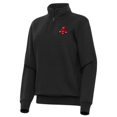 Boston Red Sox Antigua Women's Victory Quarter-Zip Sweatshirt Black
