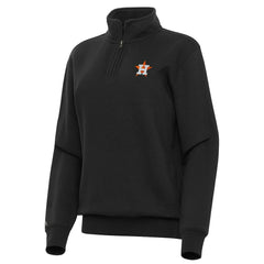 Houston Astros Antigua Women's Victory Quarter-Zip Sweatshirt Black
