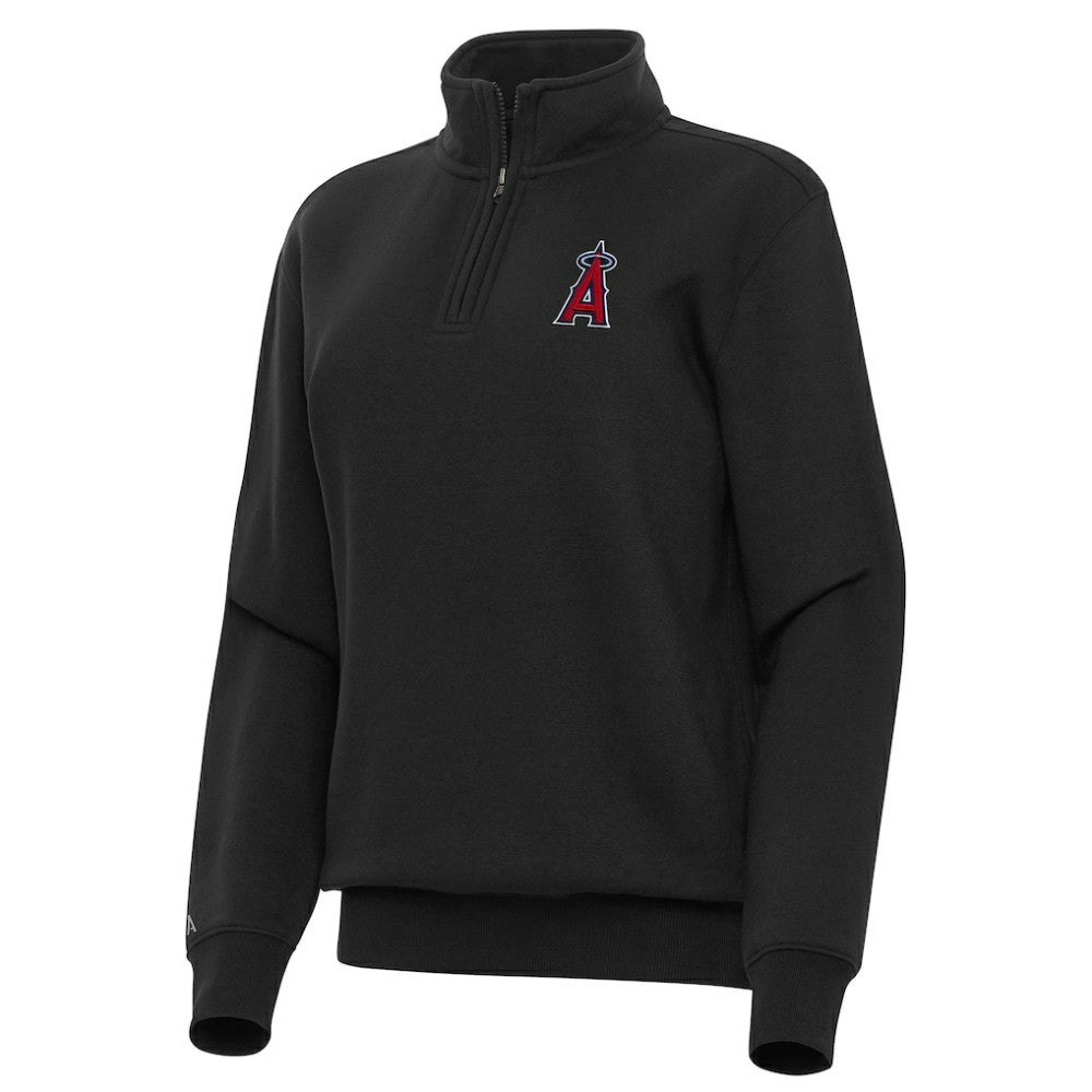 Los Angeles Angels Antigua Women's Victory Quarter-Zip Sweatshirt Black