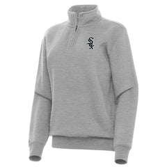 Chicago White Sox Antigua Women's Victory Quarter-Zip Sweatshirt Heather Gray