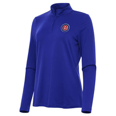 Chicago Cubs Antigua Women's Reprocess Quarter-Zip Top - Royal