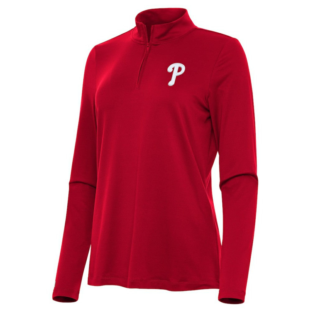 Philadelphia Phillies Antigua Women's Reprocess Quarter-Zip Top - Red