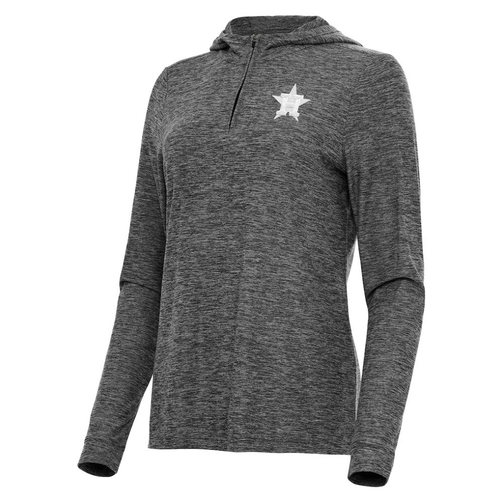 Houston Astros Antigua Women's Daybreak Quarter-Zip Hoodie Heather Black