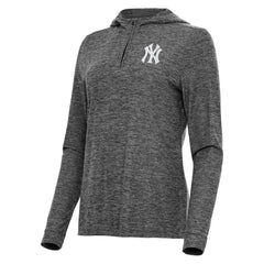New York Yankees Antigua Women's Daybreak Quarter-Zip Hoodie Heather Black