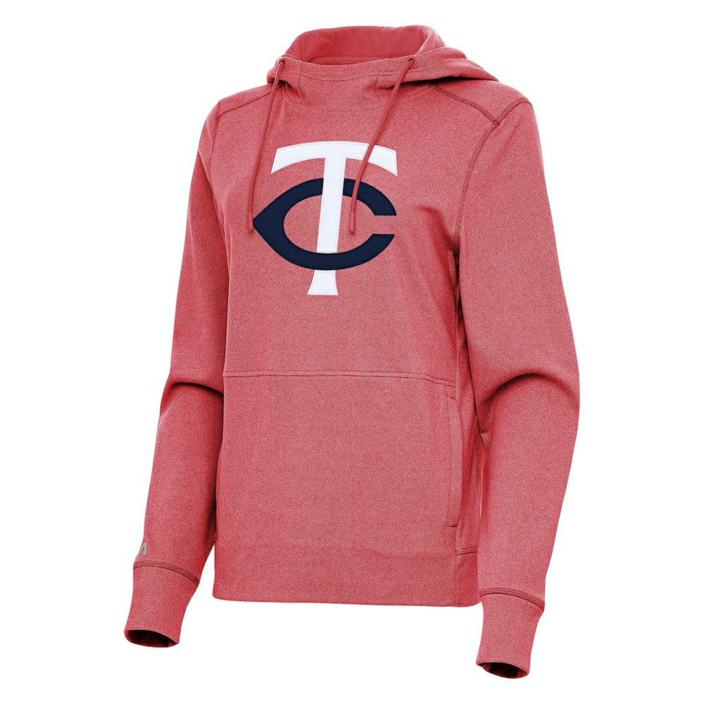 Minnesota Twins Antigua Women's Justice Pullover Hoodie Heather Red