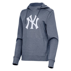 New York Yankees Antigua Women's Justice Pullover Hoodie Heather Navy