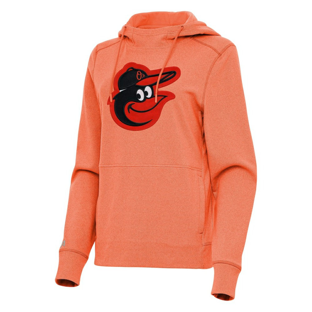 Baltimore Orioles Antigua Women's Justice Pullover Hoodie Heather Orange
