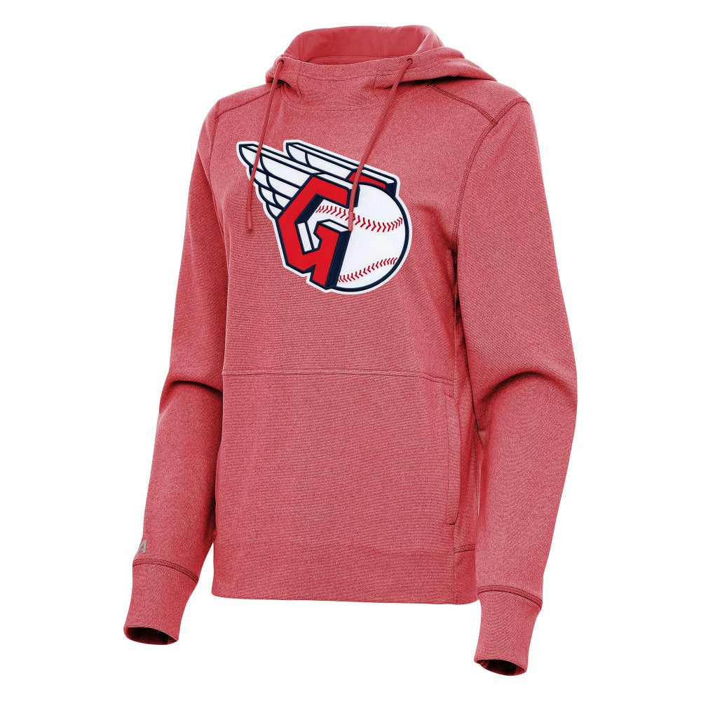 Cleveland Guardians Antigua Women's Justice Pullover Hoodie Heather Red