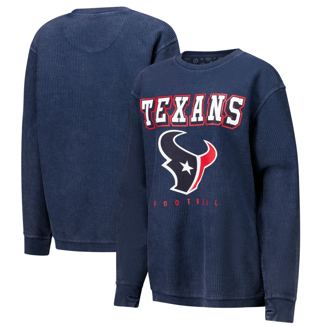 Houston Texans G-III 4Her by Carl Banks Women's Comfy Cord Pullover Sweatshirt - Navy sale