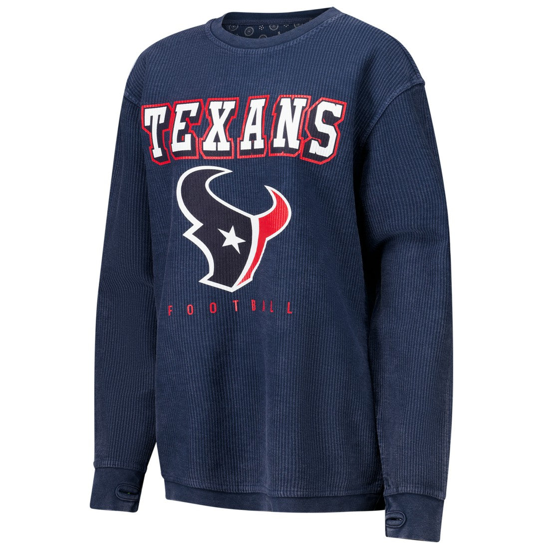 Houston Texans G-III 4Her by Carl Banks Women's Comfy Cord Pullover Sweatshirt - Navy sale