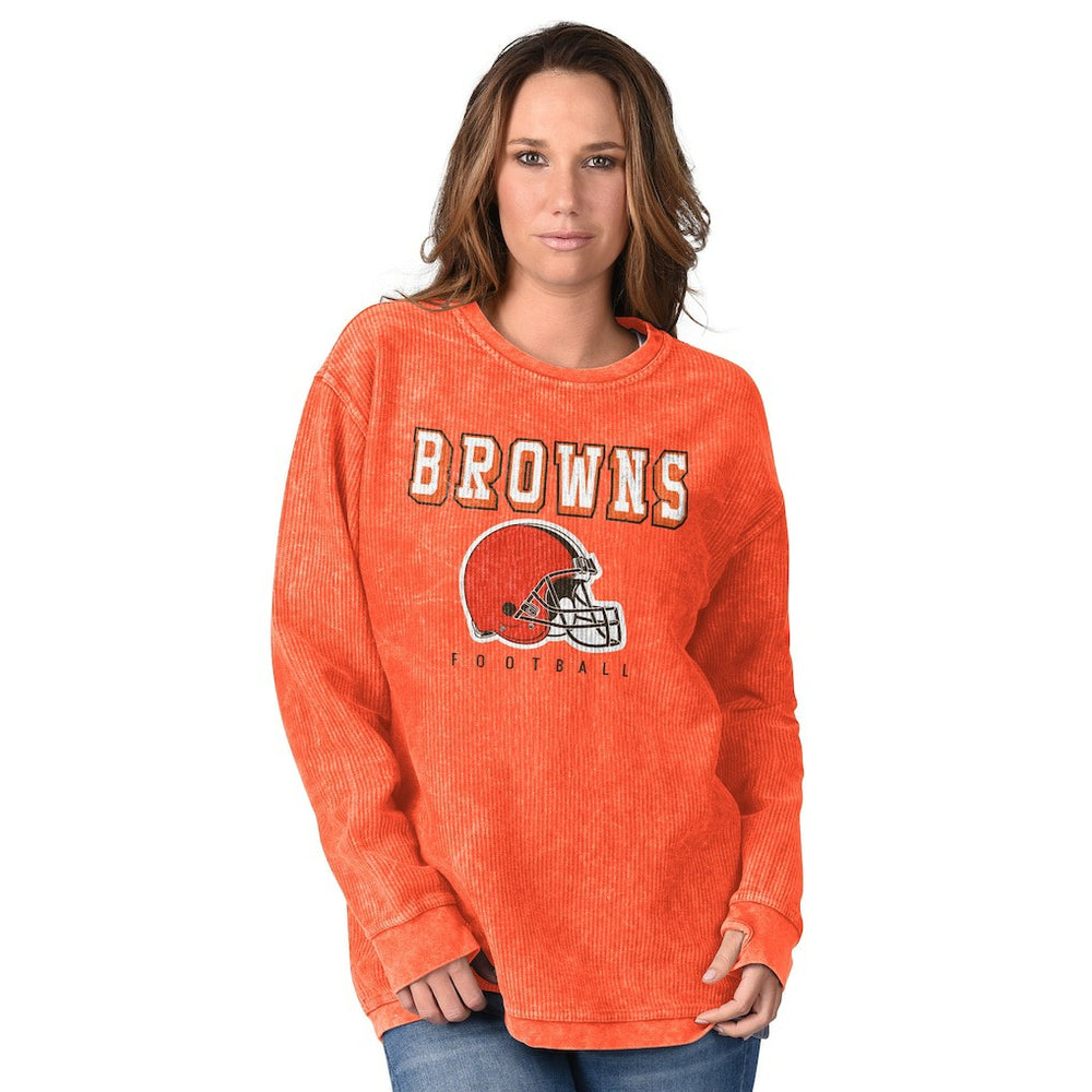 Cleveland Browns G-III 4Her by Carl Banks Women's Comfy Cord Pullover Sweatshirt - Orange online