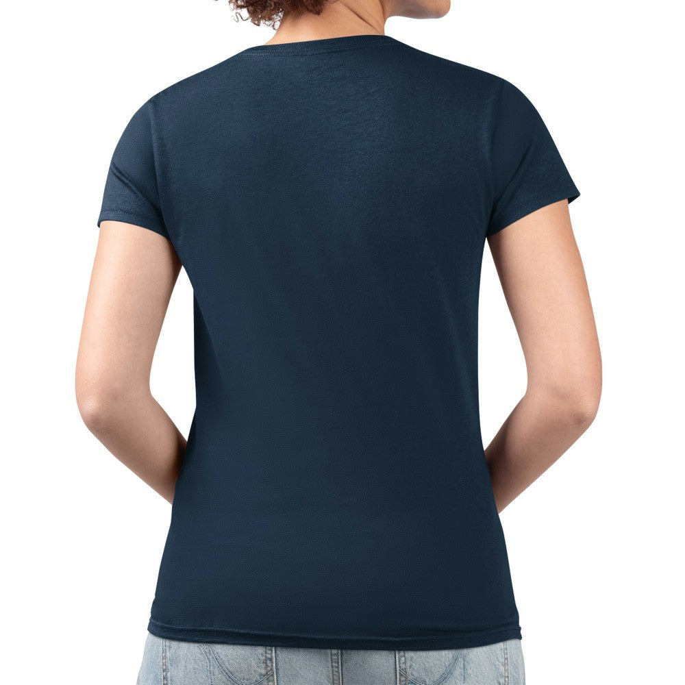 Houston Astros G-III 4Her by Carl Banks Women's Super-Slim Fit Lightweight Leopard Heart V-Neck T-Shirt Navy
