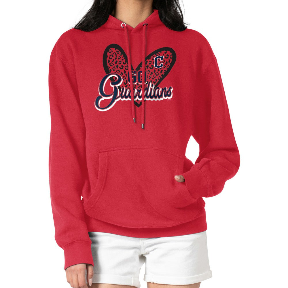 Cleveland Guardians G-III 4Her by Carl Banks Women's Leopard Heart Pullover Hoodie Red