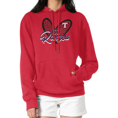 Texas Rangers G-III 4Her by Carl Banks Women's Leopard Heart Pullover Hoodie Red