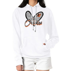 Baltimore Orioles G-III 4Her by Carl Banks Women's Leopard Heart Pullover Hoodie White