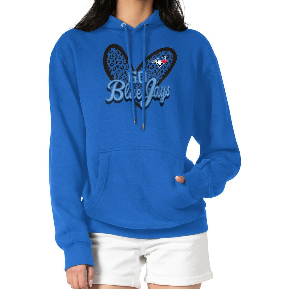 Toronto Blue Jays G-III 4Her by Carl Banks Women's Leopard Heart Pullover Hoodie Royal