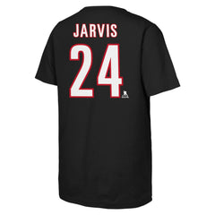 Seth Jarvis Carolina Hurricanes Youth Player Name & Number T-Shirt - Black T-shirts